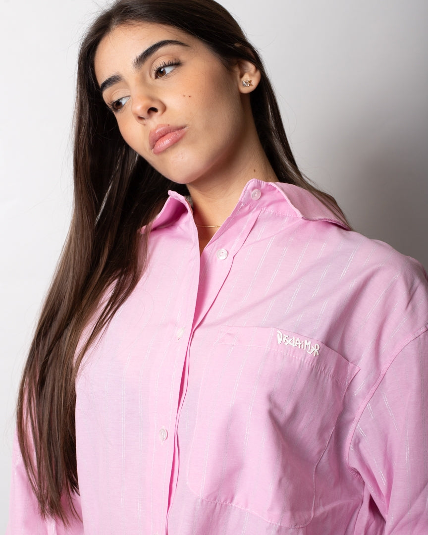 Camicia Disclaimer relaxed a strisce donna