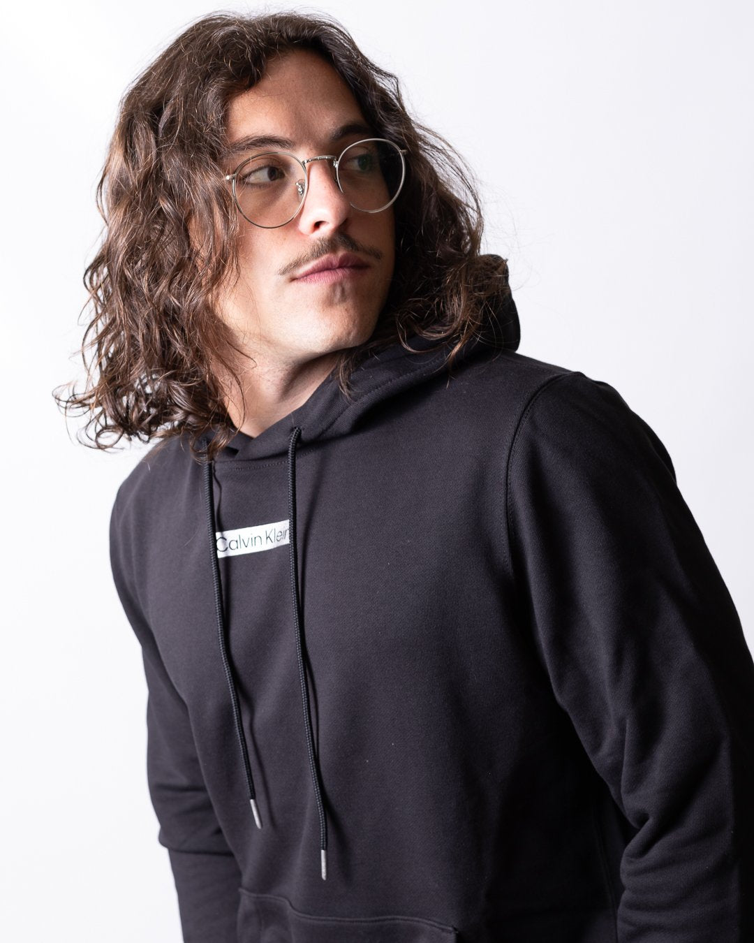 Felpa Calvin Klein con cappuccio boxy logo uomo