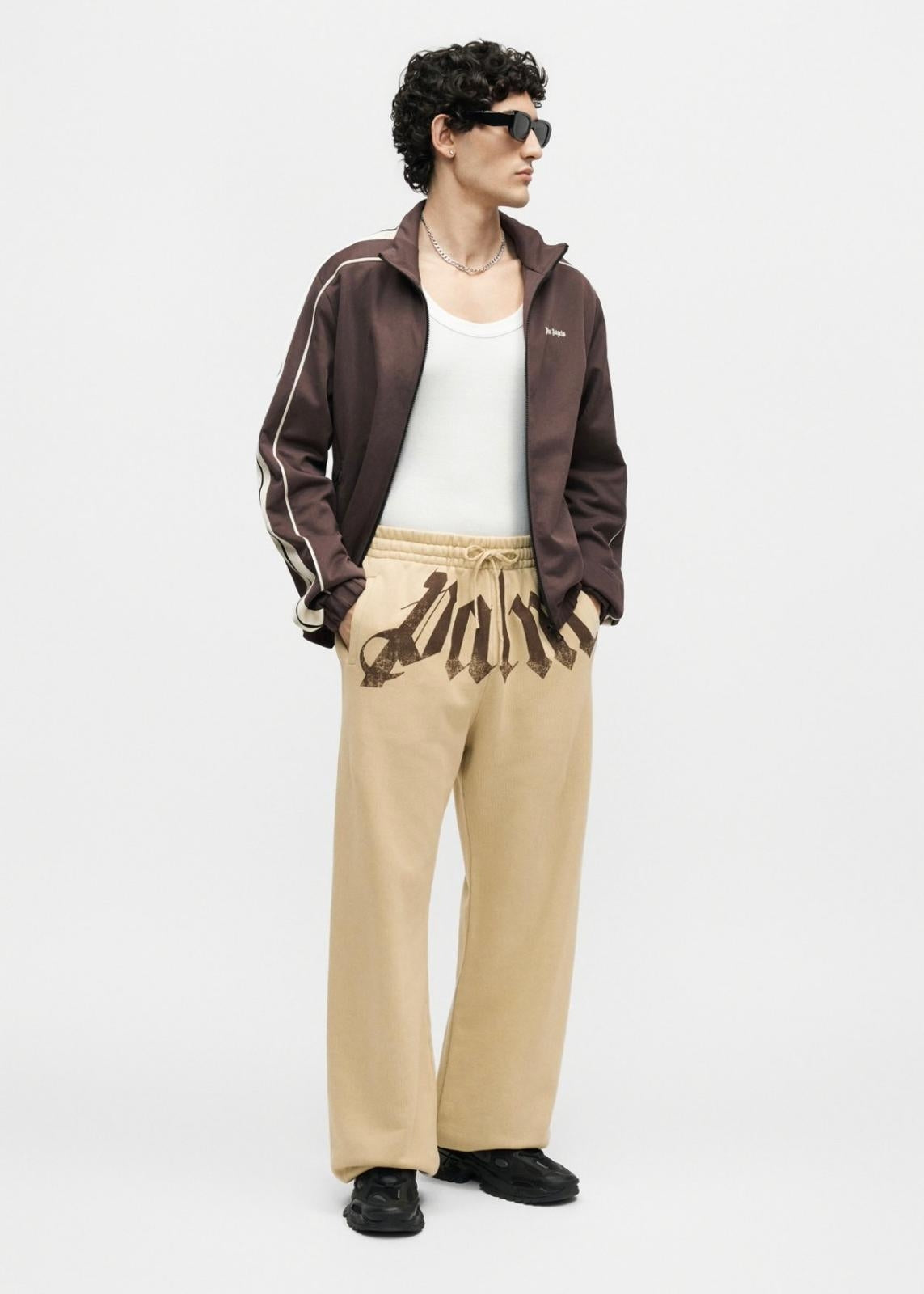 Pantalone Palm Angels in felpa "Big Waist Logo" uomo