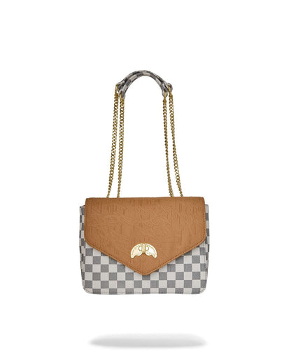 Borsa a spalla Sprayground "EMBOSSED CREAM CHECK HANDBAG" donna