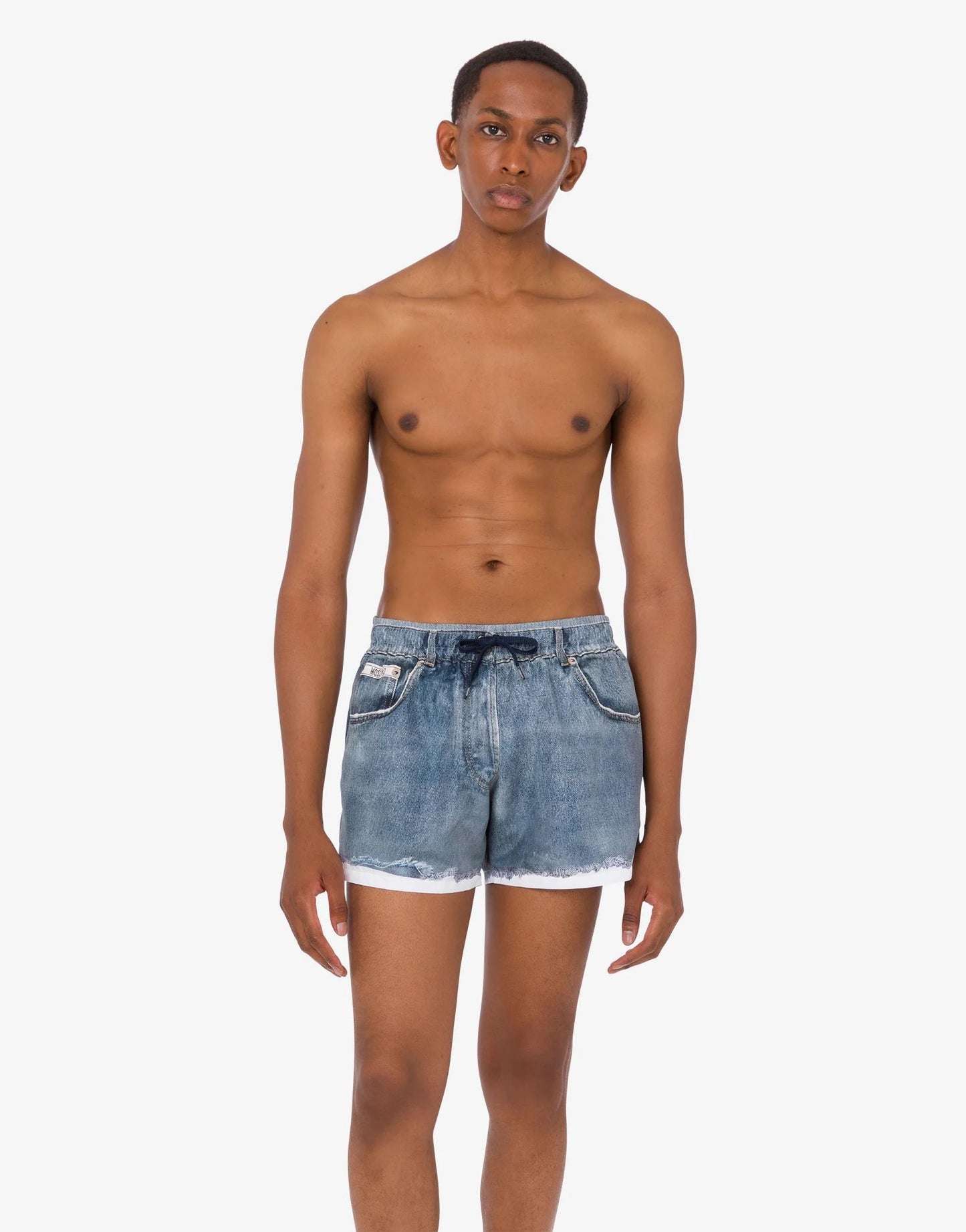 Boxer Mare Moschino stampa denim uomo