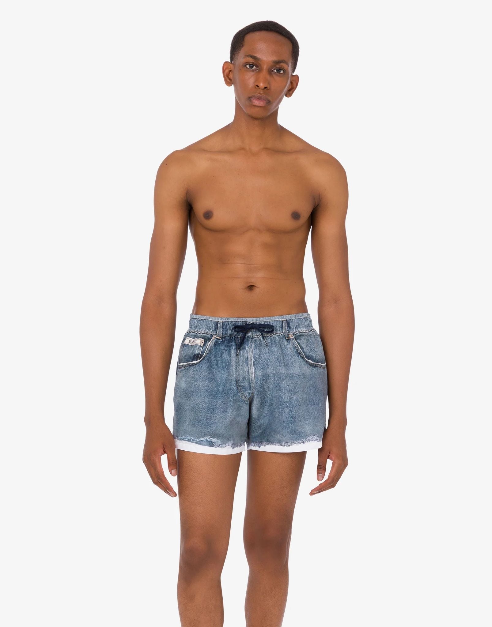 Boxer Mare Moschino stampa denim uomo