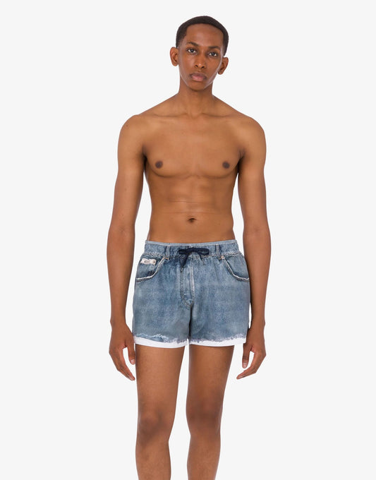 Boxer Mare Moschino stampa denim uomo