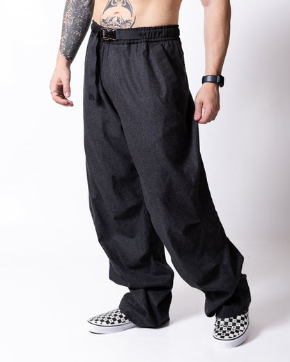 Pantalone Iceberg in lana mix di tessuti e fibbia a scatto logata