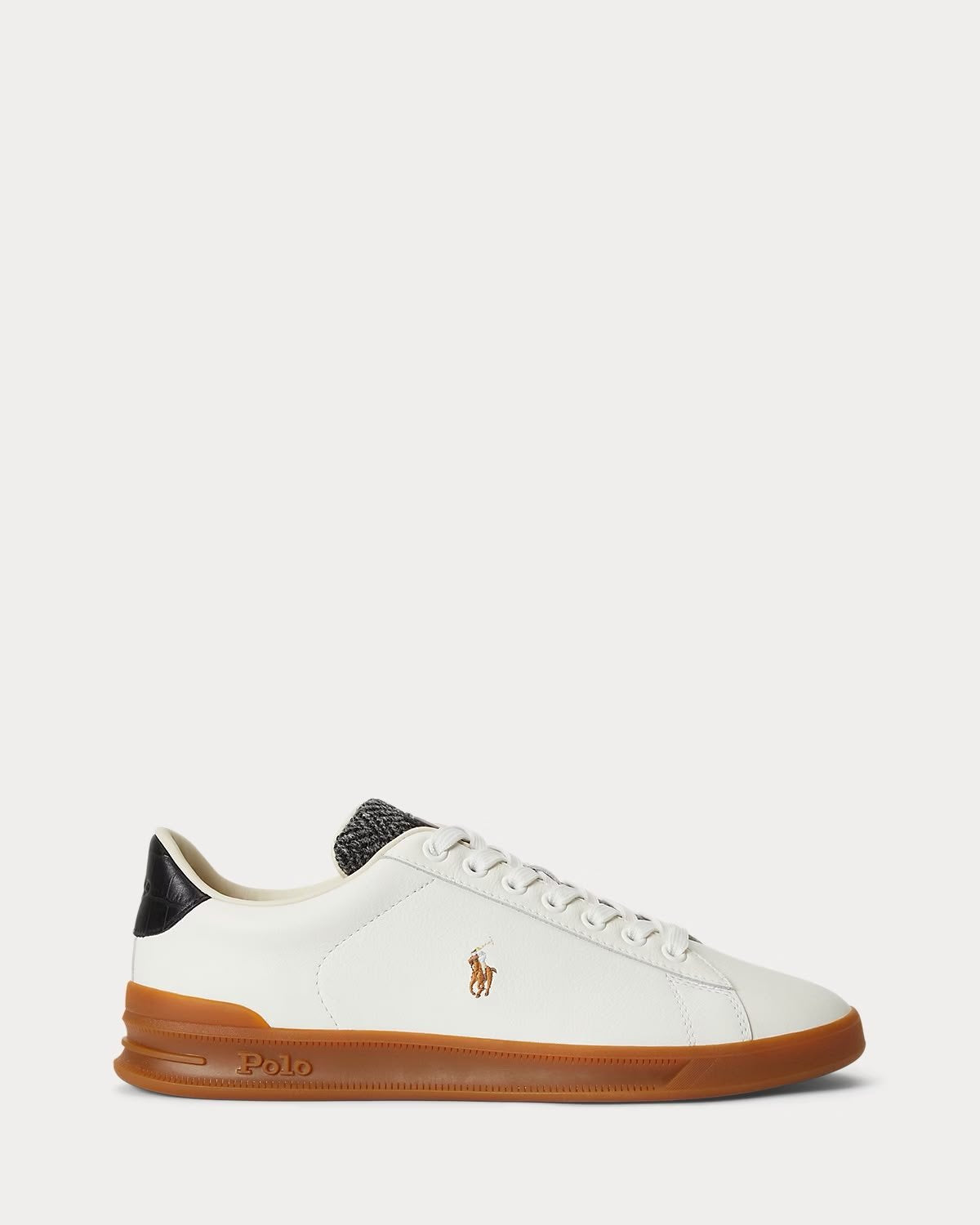 Sneakers Polo Ralph Lauren "Heritage Court II" in pelle con dettagli in tweed lana