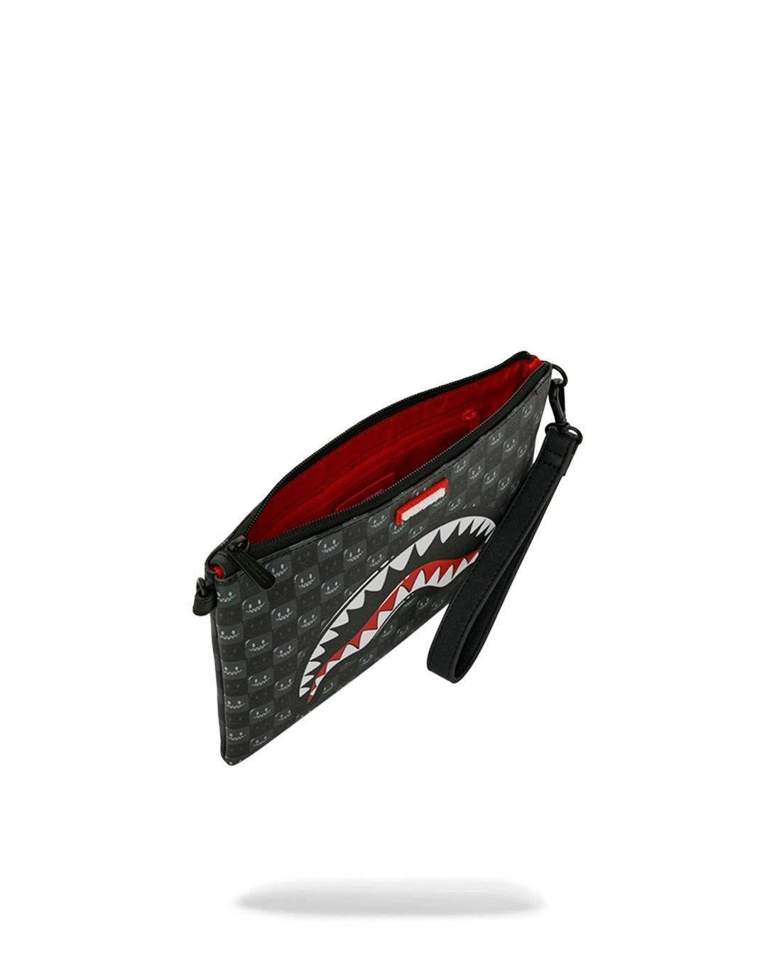 Pochette Sprayground nero SHARKS IN PARIS WTF BUBBLY BLACK CHECK CROSSOVER CLUTCH  con tracolla
