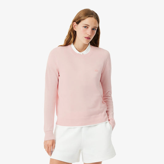 Maglia Lacoste girocollo con logo tonal donna