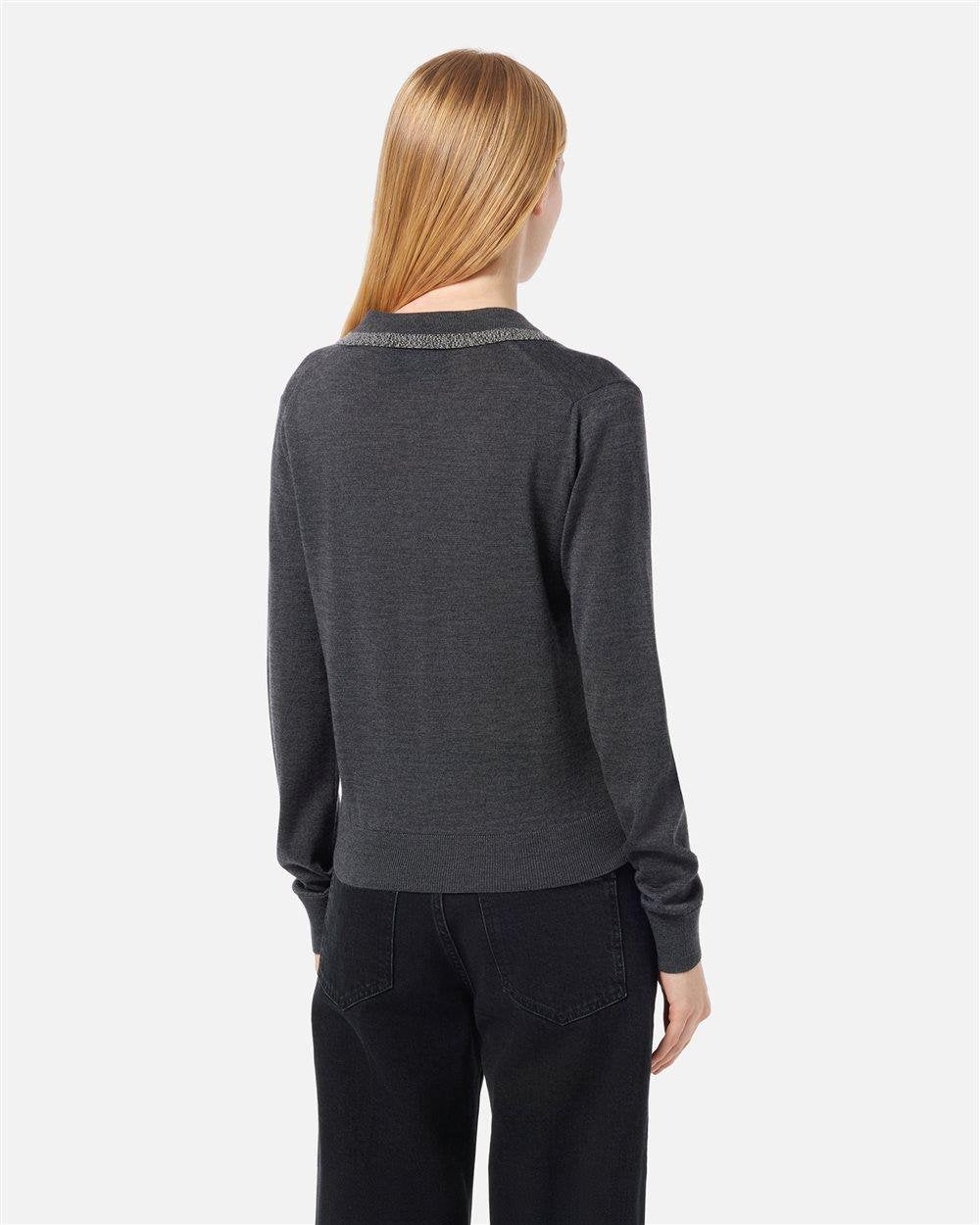Maglia polo Iceberg in lana con logo ricamato