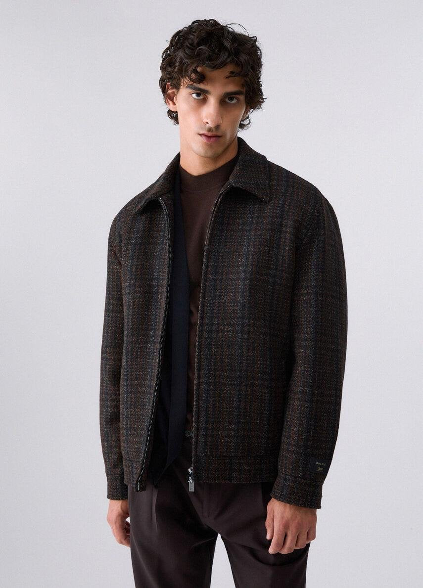 Giubbotto Liu Jo in misto lana tartan full zip