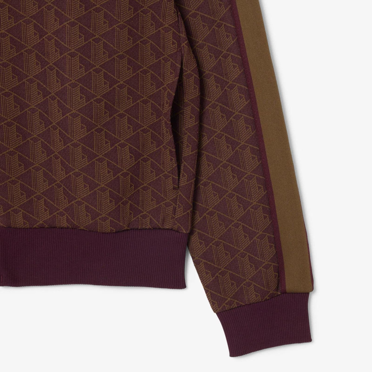 Felpa Lacoste con zip logata allover uomo