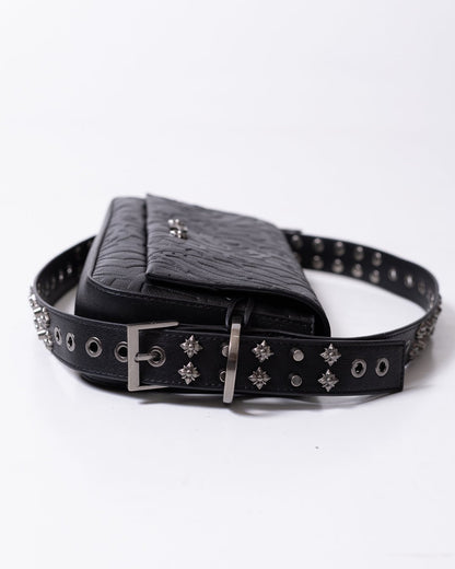 Borsa John Richmond texture in rilievo con borchie e logo