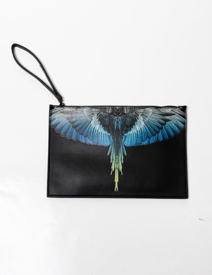 Pochette Marcelo Burlon in ecopelle "Icon Wings Royal" logato