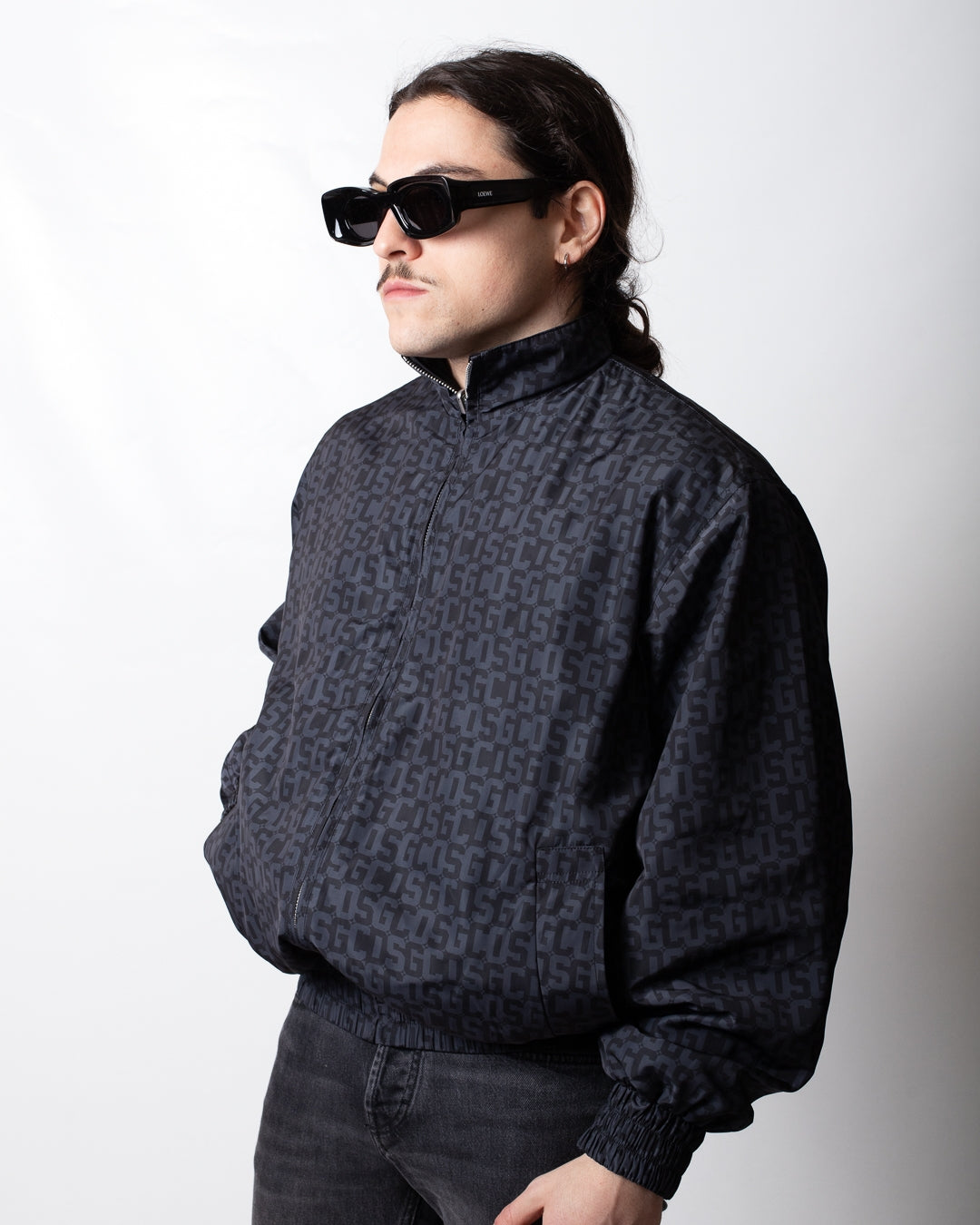 Giubbotto GCDS in nylon con stampa all-over uomo