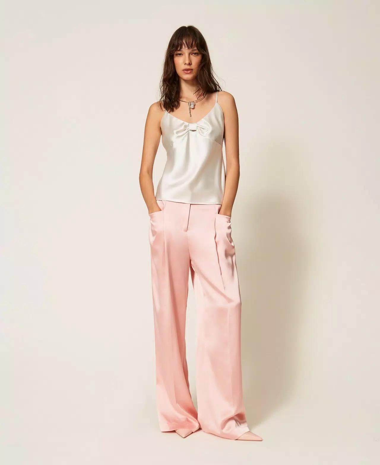 Top Twinset Actitude in raso con nodo donna