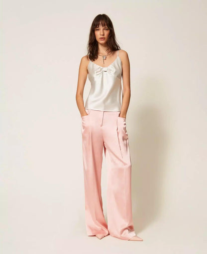Top Twinset Actitude in raso con nodo donna