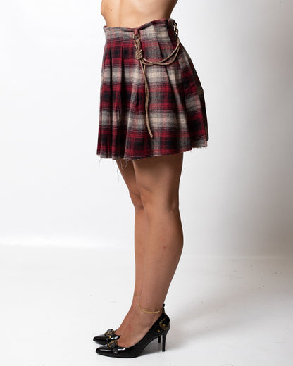 Gonna Disclaimer in flanella con corda glitterata donna