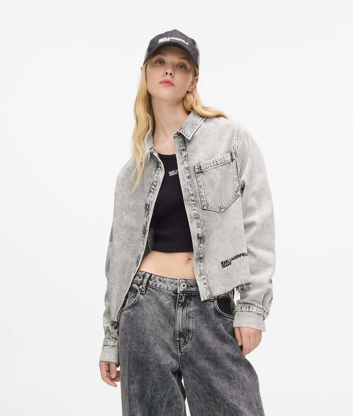 Giubbotto Karl Lagerfeld Jeans in denim cropped donna