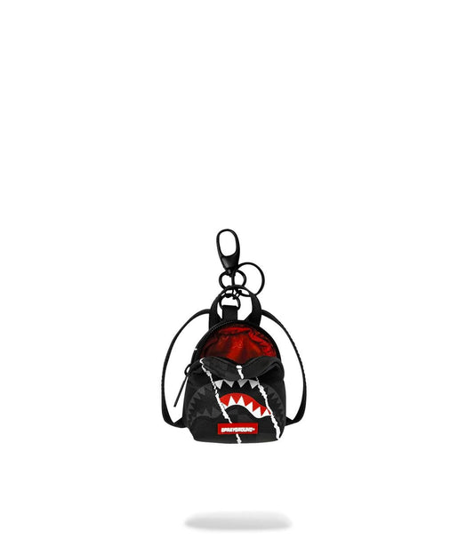 Portachiavi Sprayground nero CENTER RIP REVEALING GRAY CHECK BACKPACK KEYCHAIN