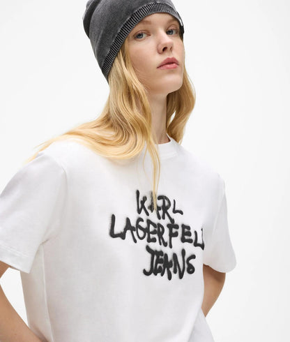 T-Shirt Karl Lagerfeld Jeans cropped con stampa donna