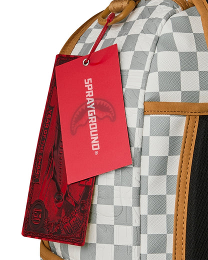 Zaino Sprayground bianco GRAFF EMBOSSED CREAM CHECK DLXSV BACKPACK