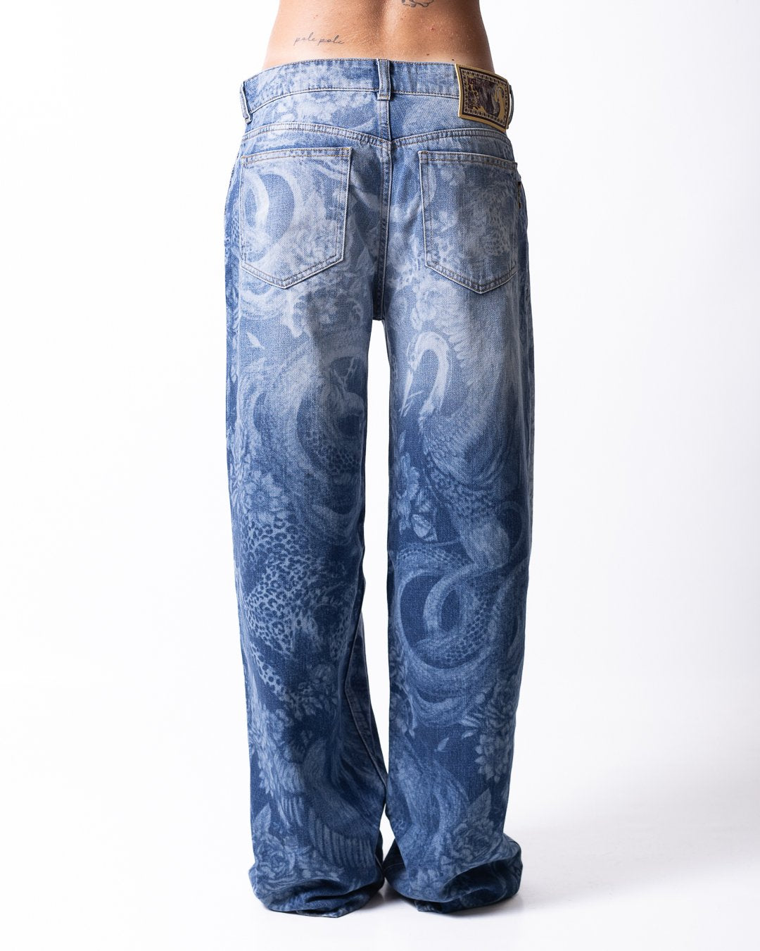 Jeans Just Cavalli loose con stampa allover 