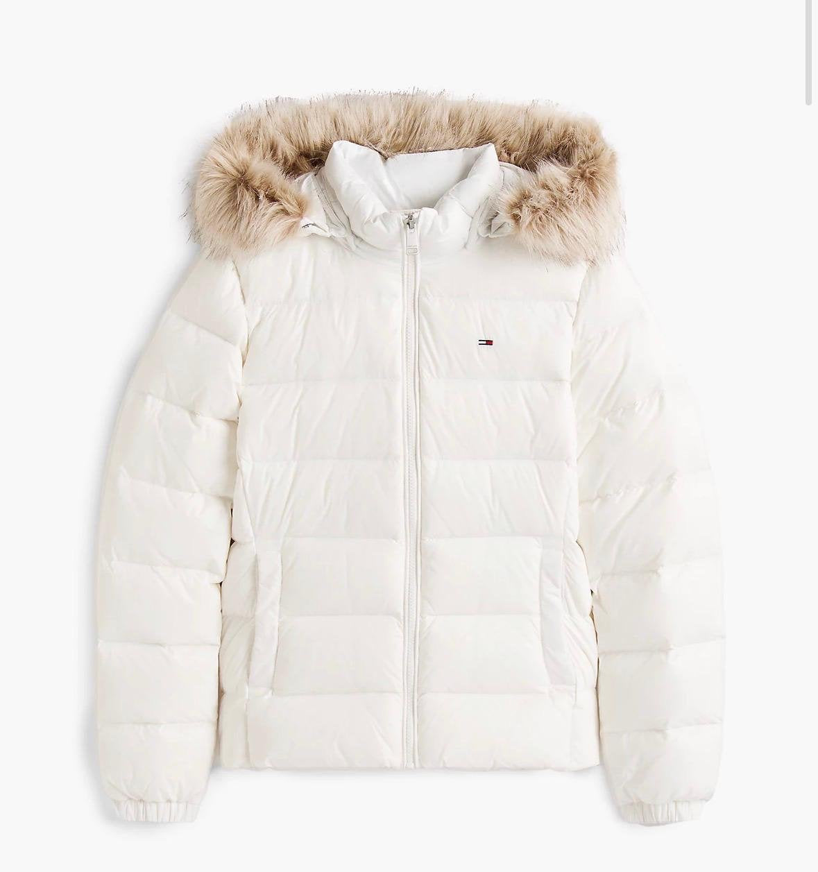 Giubbotto Tommy Jeans con ecopelliccia e cappuccio staccabile