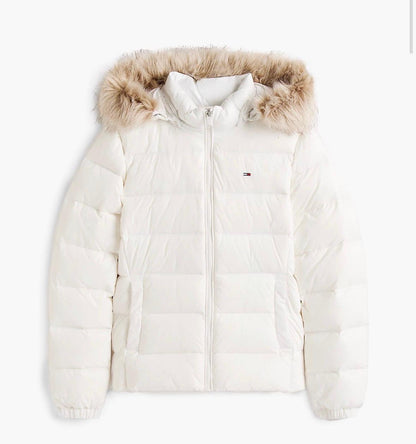 Giubbotto Tommy Jeans con ecopelliccia e cappuccio staccabile