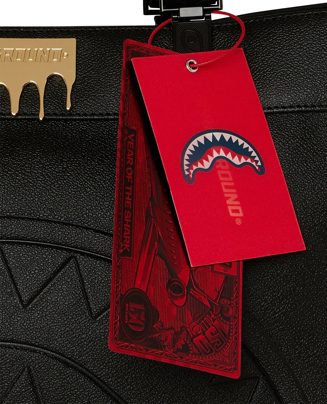 Borsa Sprayground nero "Gold Brick Lux Tortuga" tote