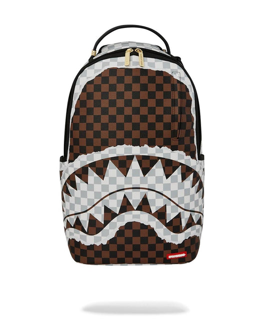 Zaino Sprayground marrone "CREAM AND BROWN TEAR CHECK BACKPACK"