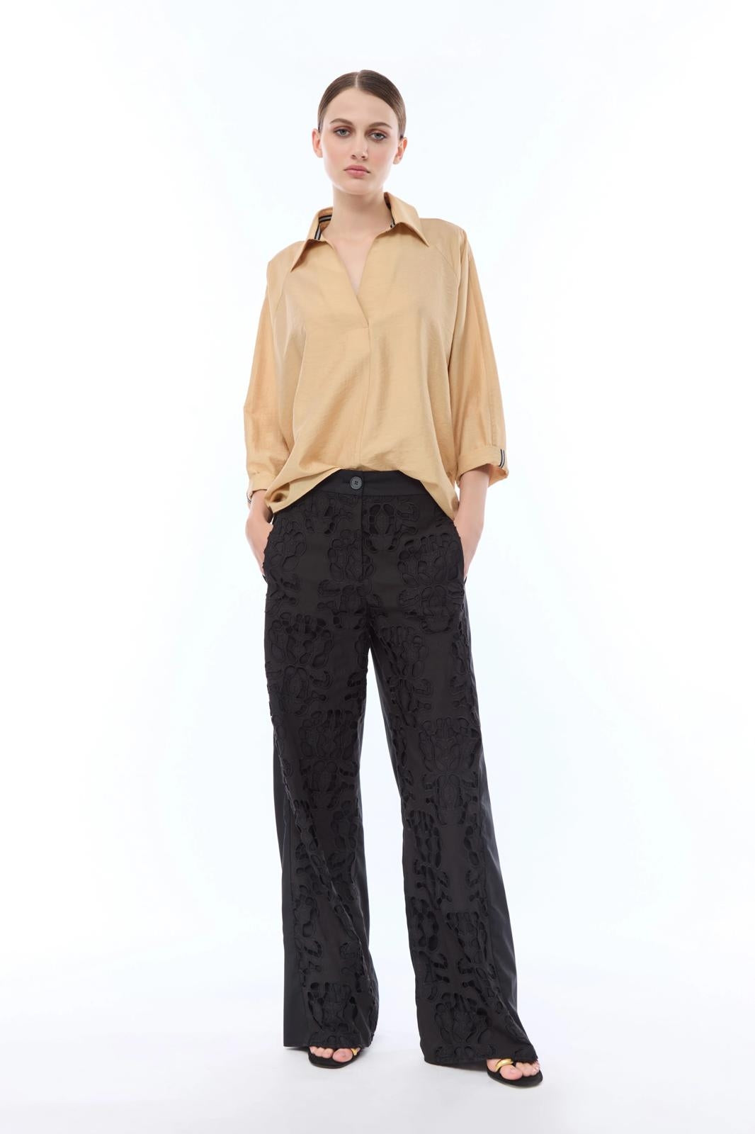 Pantalone Nenette in sangallo con intagli donna