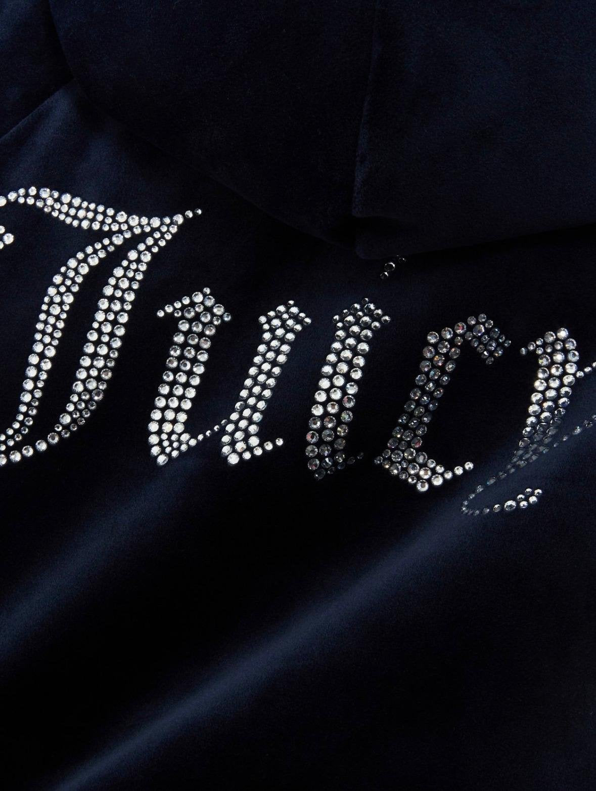 Felpa Juicy Couture full zip con cappuccio e logo strass