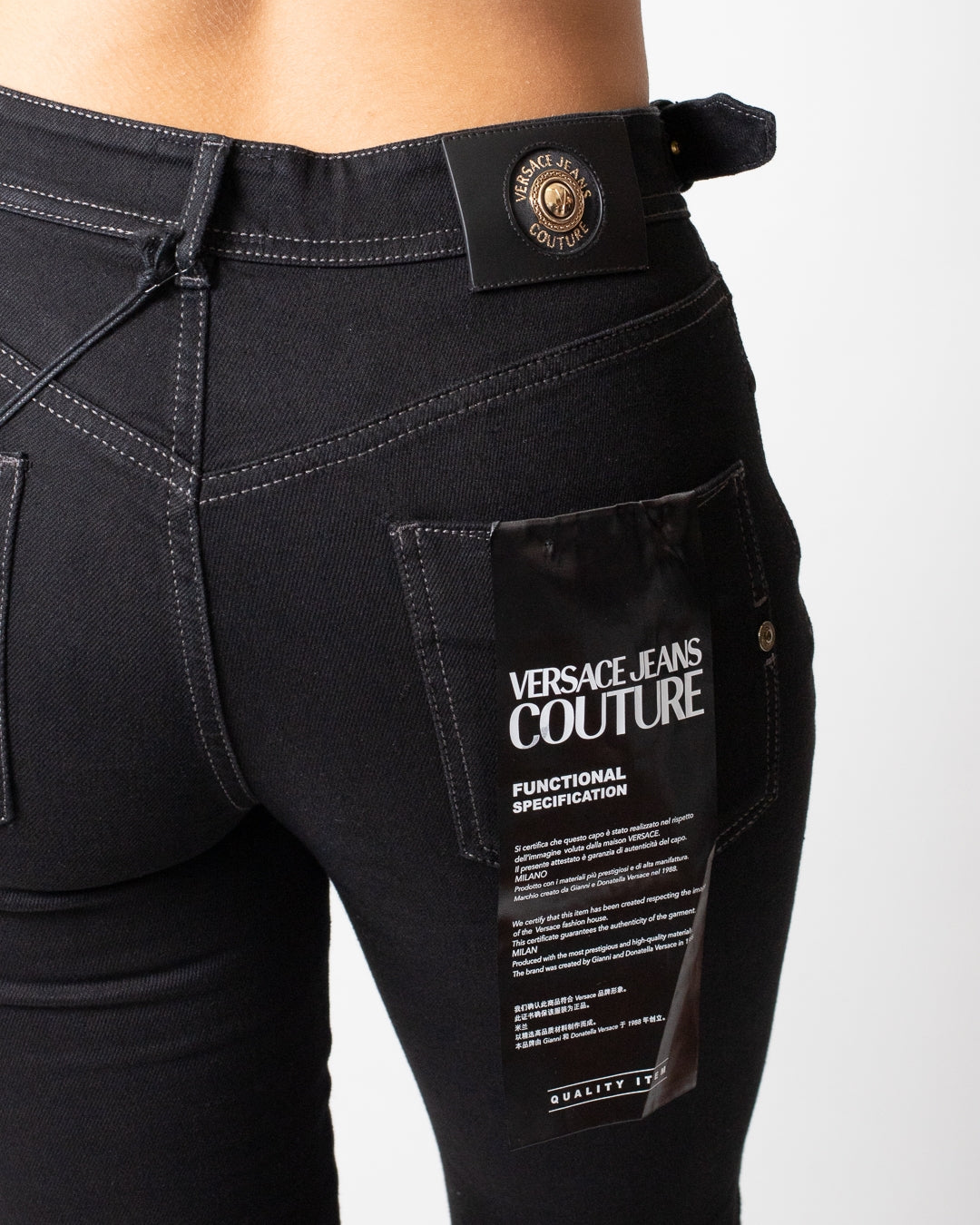 Jeans Versace Jeans Couture a zampa con fibbie donna