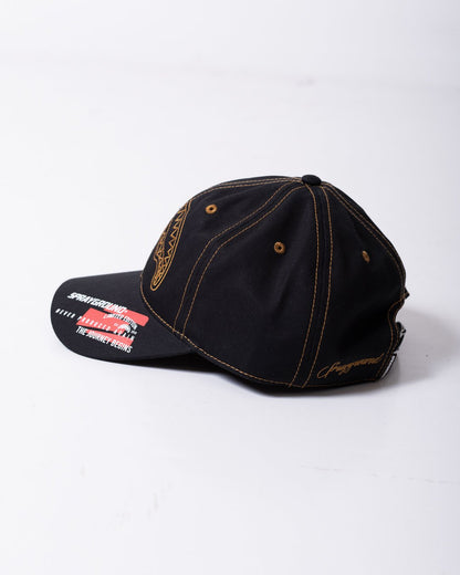 Cappello Sprayground con visiera, logo ricamato a contrasto e logo stampato