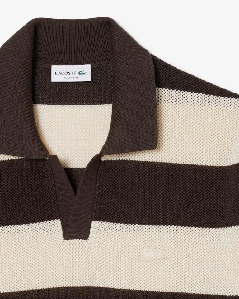 Polo Lacoste in maglia traforata uomo
