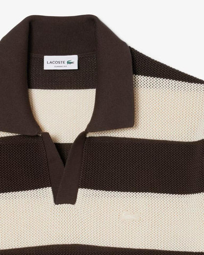 Polo Lacoste in maglia traforata uomo