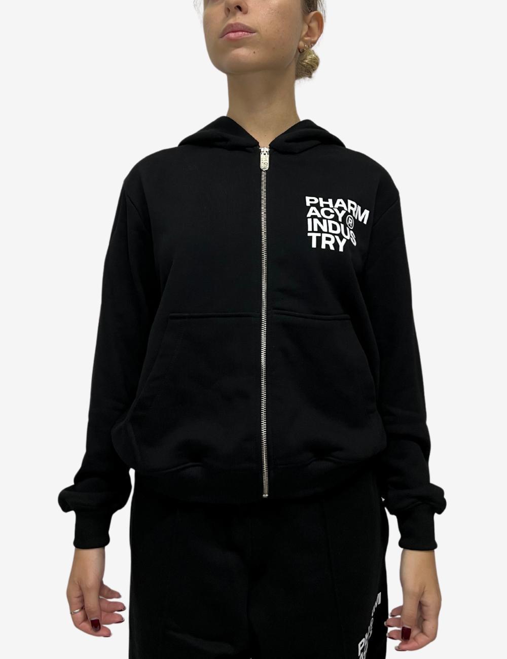 Felpa Pharmacy Industry fullzip con cappuccio e logo donna