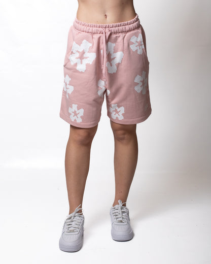 Bermuda Comme des Fuckdown in felpa con fiori all-over donna