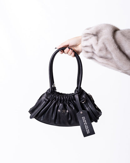 Borsa John Richmond mezzaluna con borchie e logo