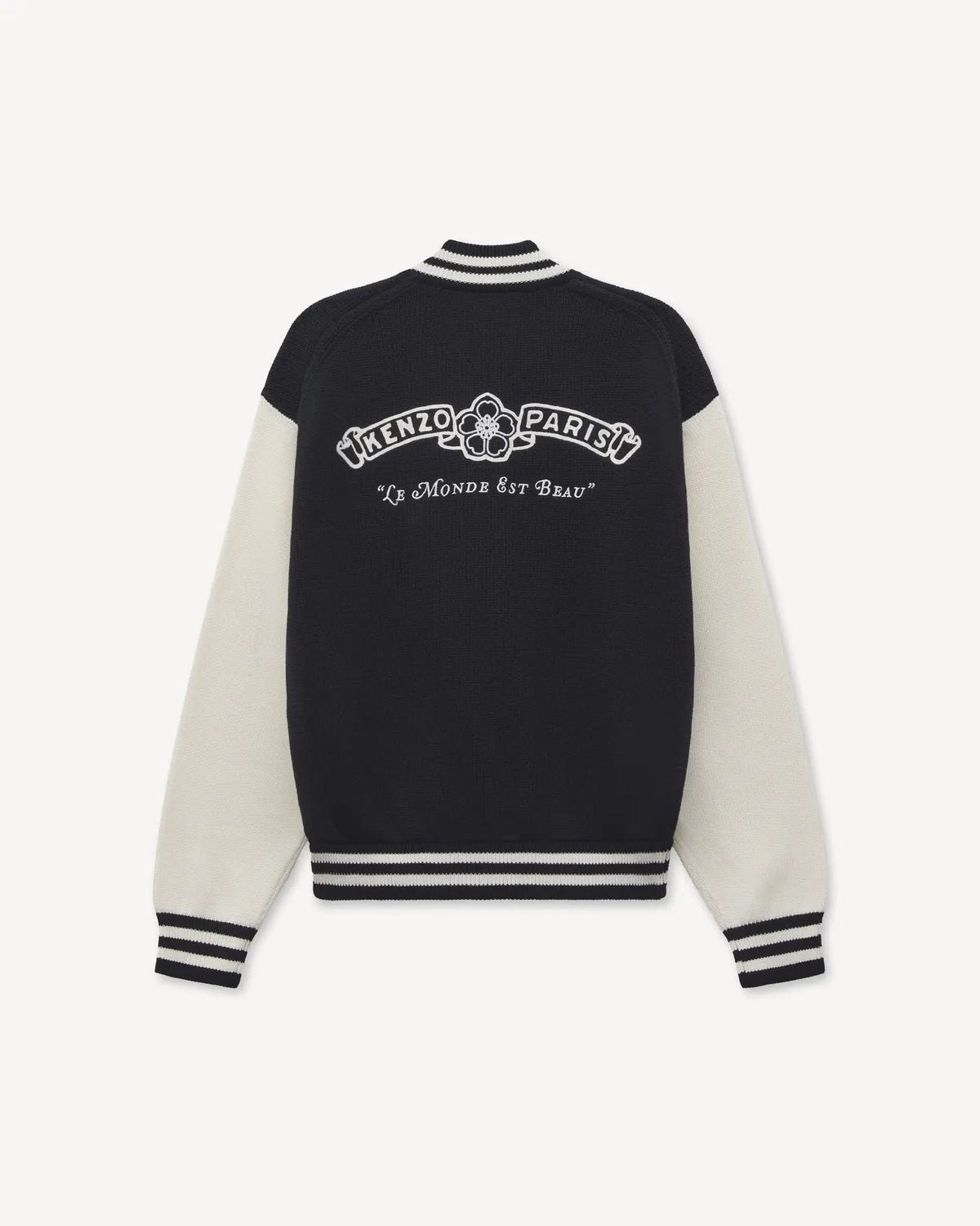 Cardigan Kenzo Paris full zip con maxi ricamo sul retro