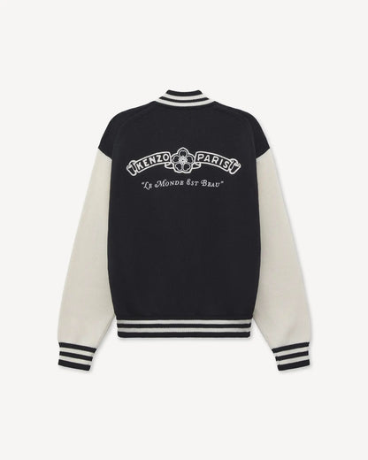 Cardigan Kenzo Paris full zip con maxi ricamo sul retro