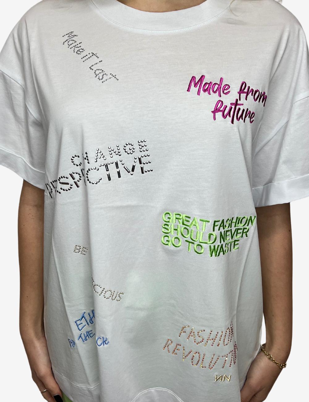 T-Shirt Nenette con ricami donna