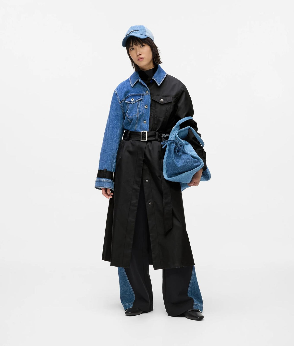Trench Karl Lagerfeld Jeans "Mixed Material" donna