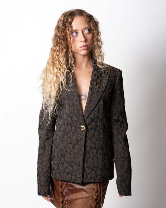 Giacca blazer Just Cavalli "Jacquard Leopard" donna