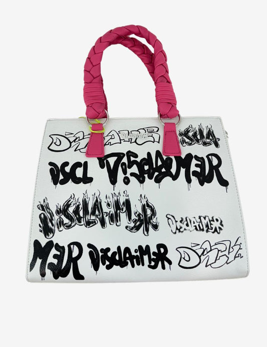 Borsa Disclaimer con doppio manico intrecciato e logo stampato in diversi caratteri donna