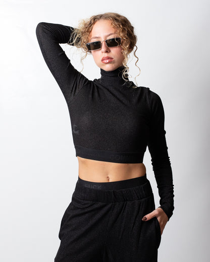 T-Shirt Comme des Fuckdown a manica lunga con fascia logata donna
