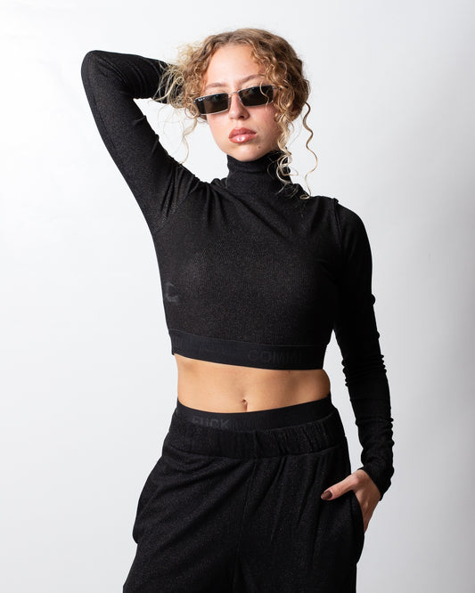 T-Shirt Comme des Fuckdown a manica lunga con fascia logata donna