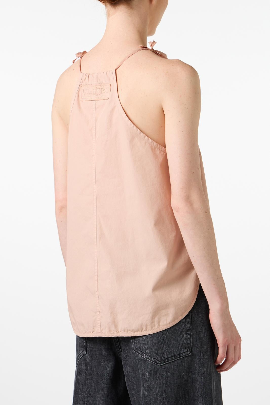 Top Iceberg sleeveless con laccetti e patch logata donna