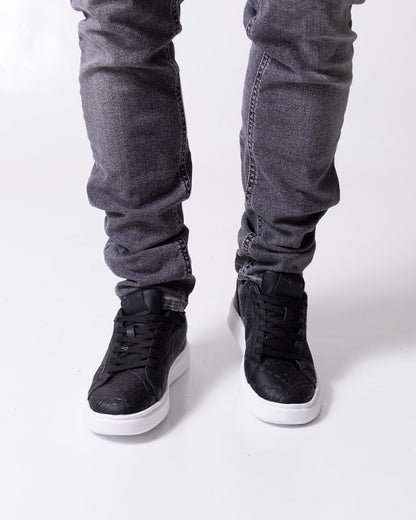 Sneakers Just Cavalli in pelle con logo all-over in rilievo