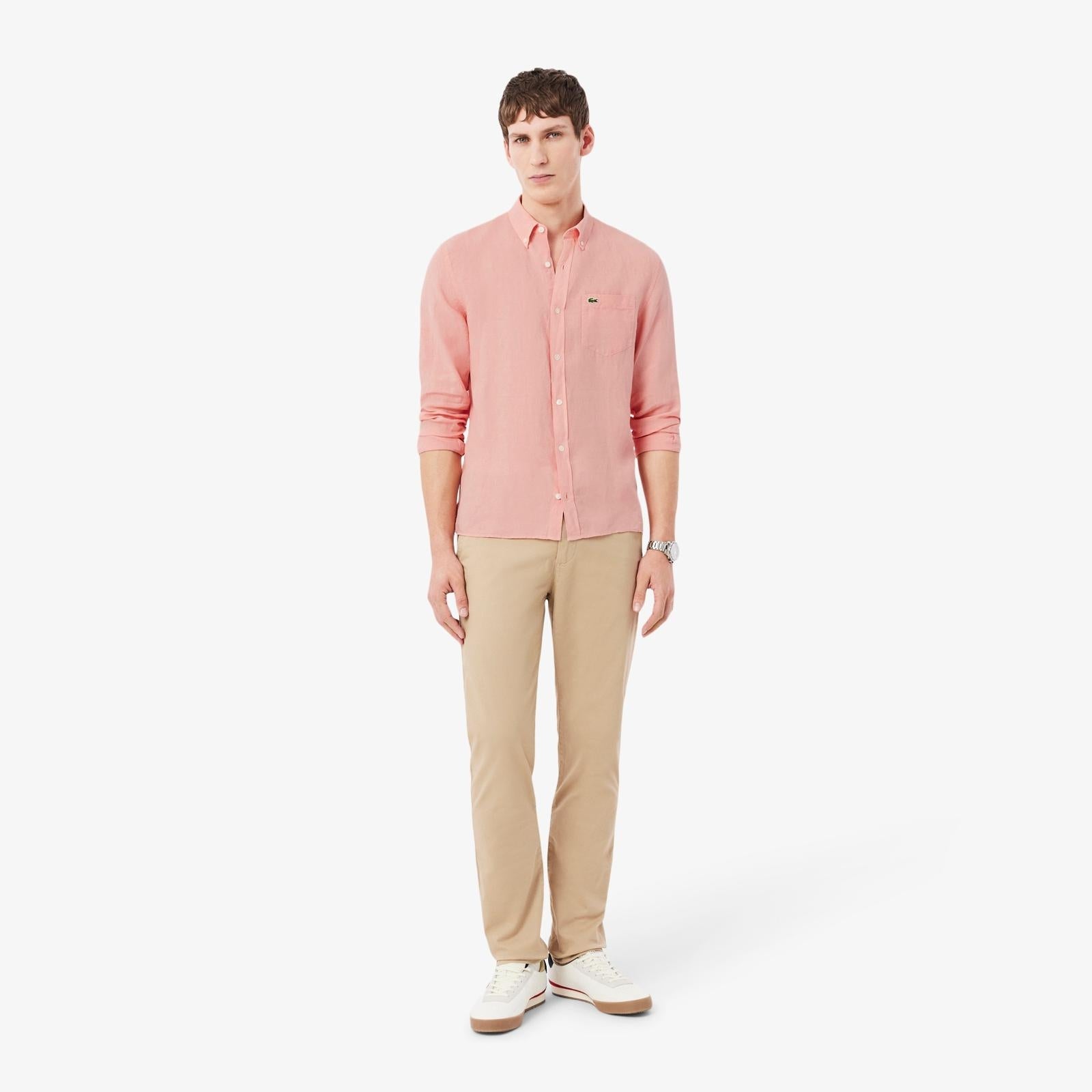 Camicia Lacoste regular in lino uomo