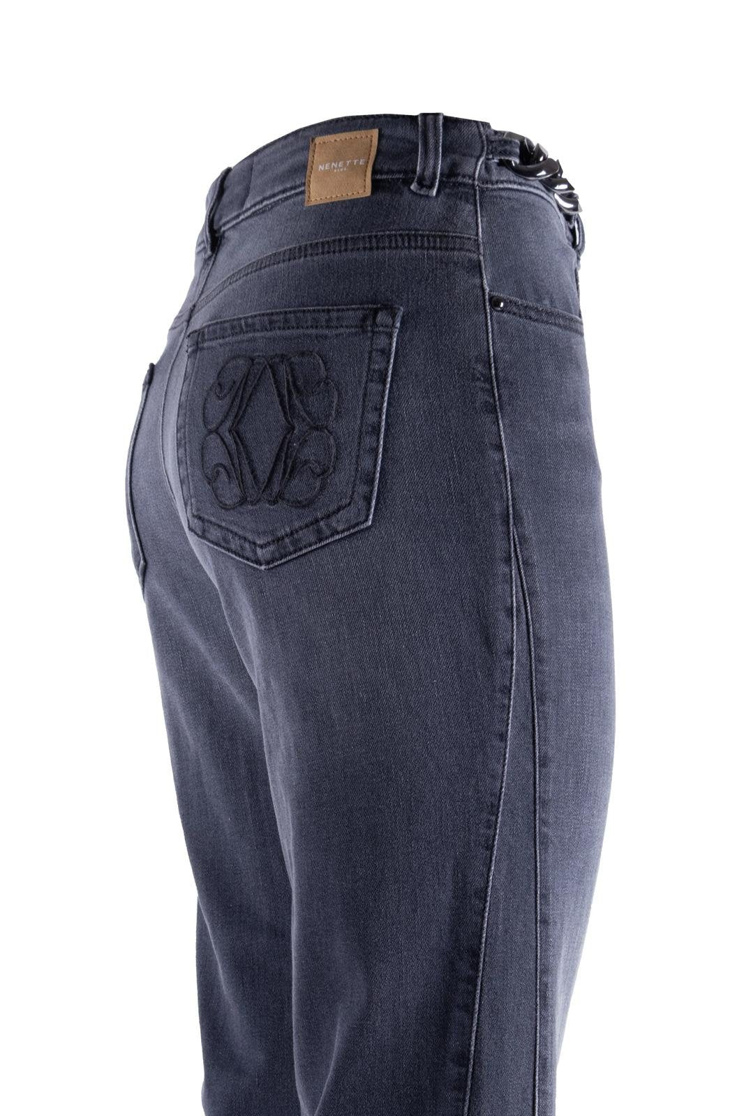 Pantalone Nenette flare con dettaglio catena